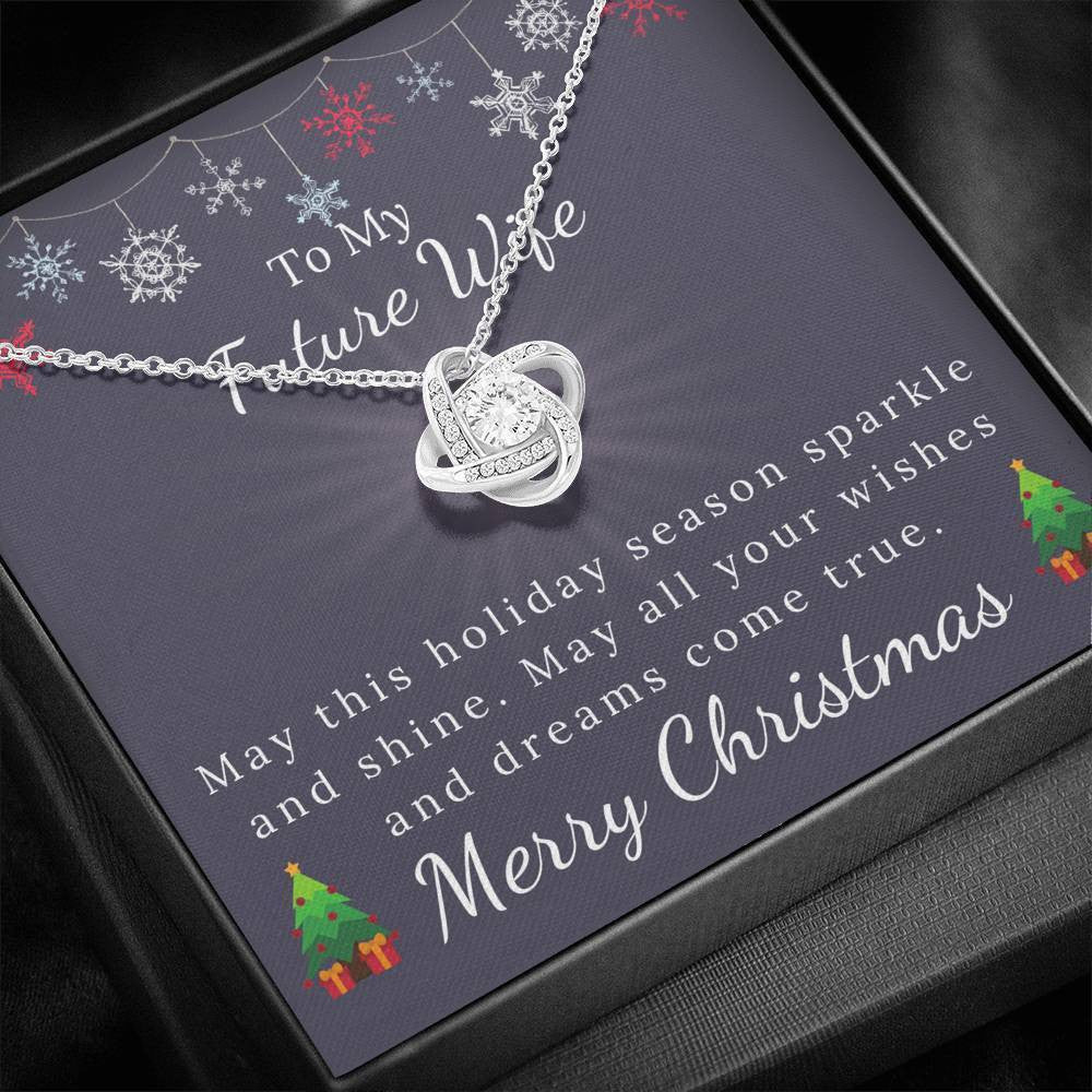 To My Future Wife  - Christmas Gift - Sparkle And Shine Love Knot Necklace