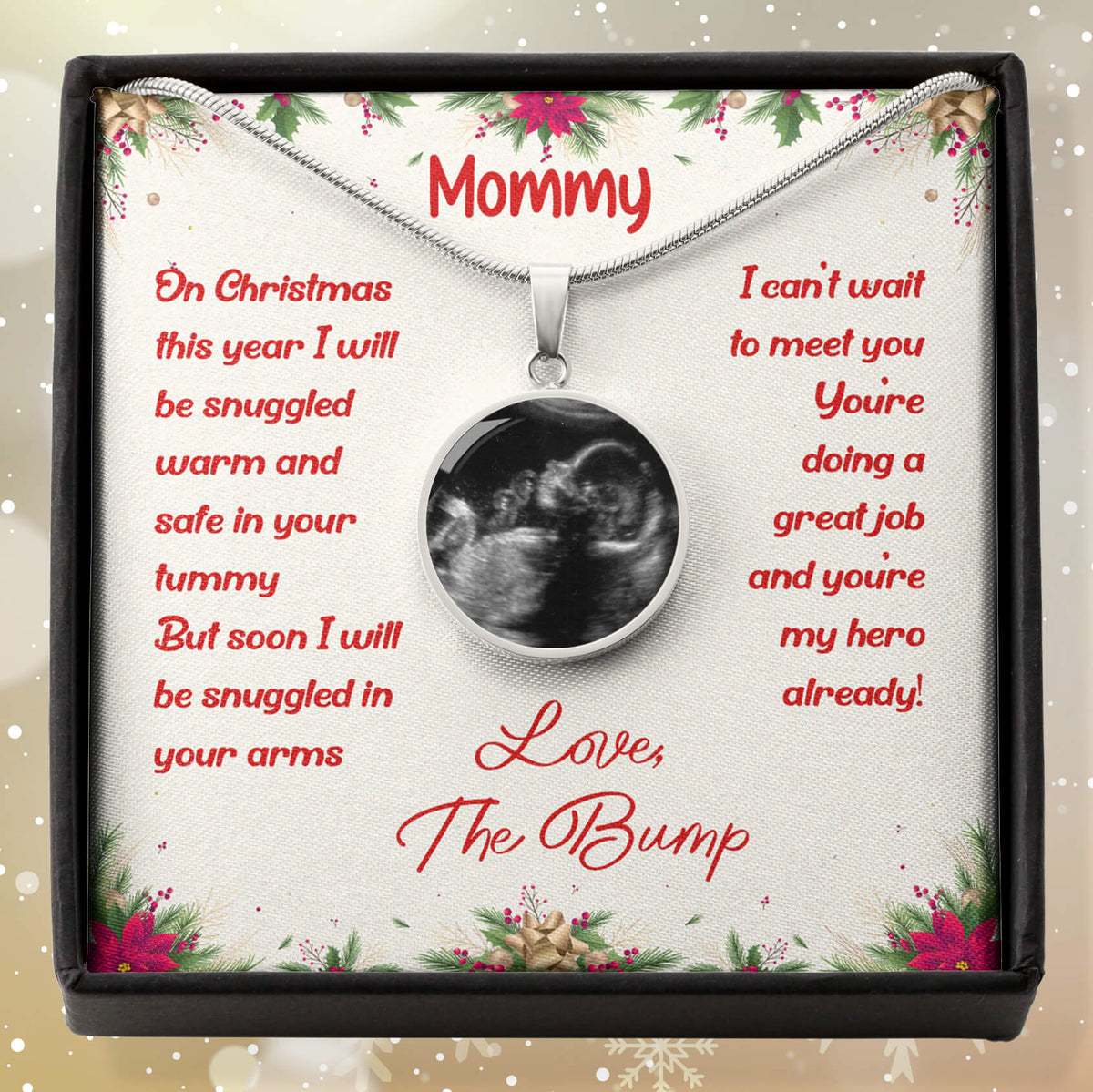 First Christmas - Necklace - Luxury Circle Pendant Necklace Perfect Gift Idea For Her/Him