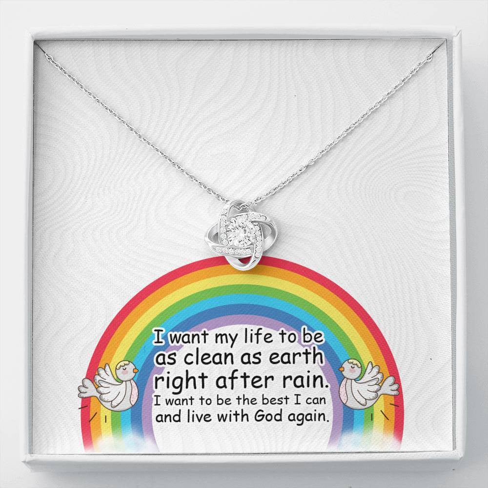 Baptism - Love Knot Necklace Luxury Birthday Gift For Her