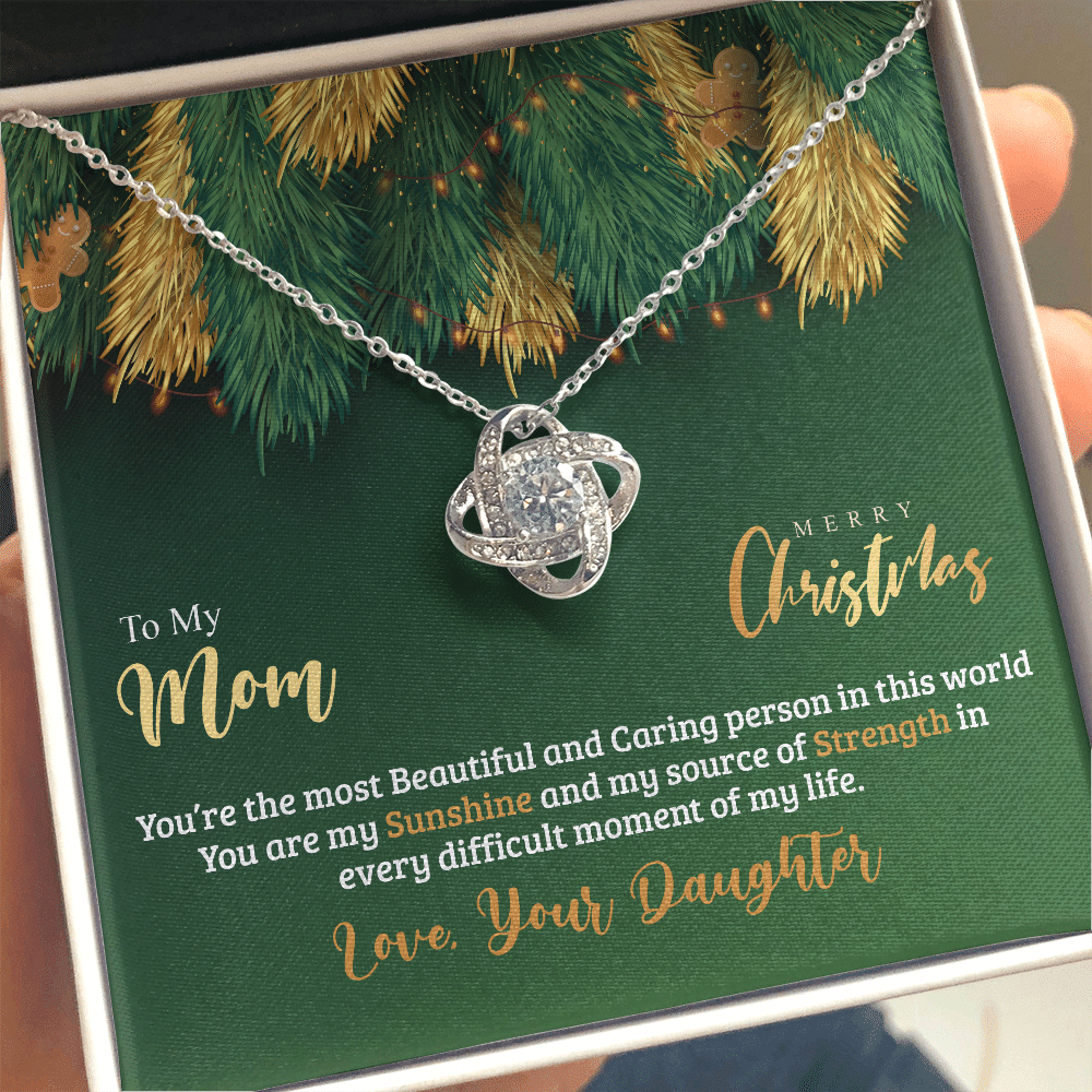 Gift For Mom - To My Mommy Necklace - Gift For Expecting Moms - Love Knot Necklace