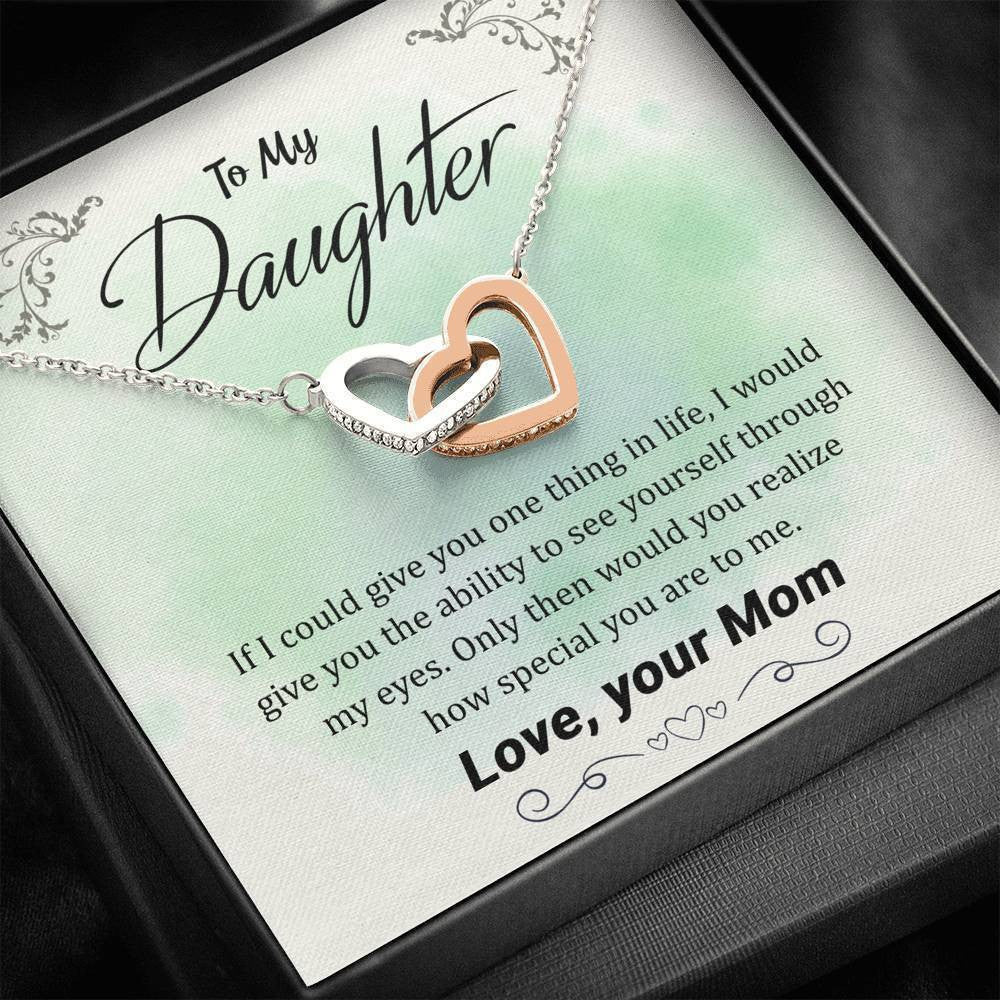 To My Daughter - Special Daughter - Interlocking Hearts Necklace Gift For Her