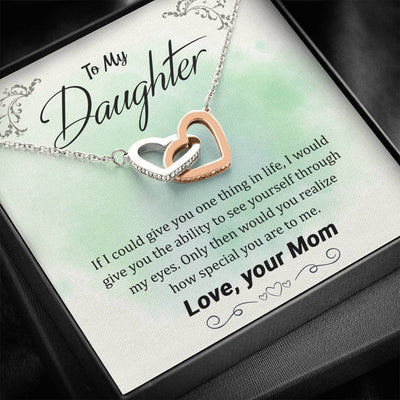 To My Daughter - Special Daughter - Interlocking Hearts Necklace Gift For Her