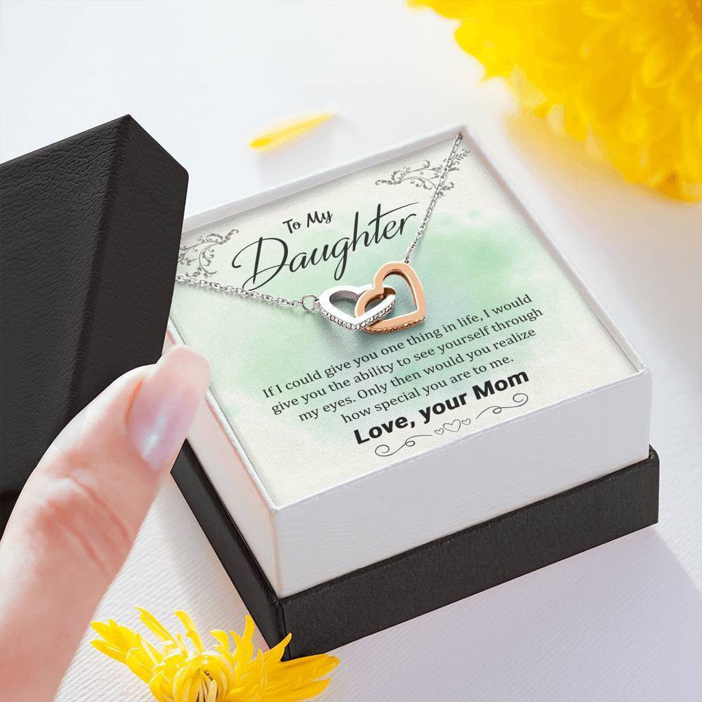 To My Daughter - Special Daughter - Interlocking Hearts Necklace Gift For Her