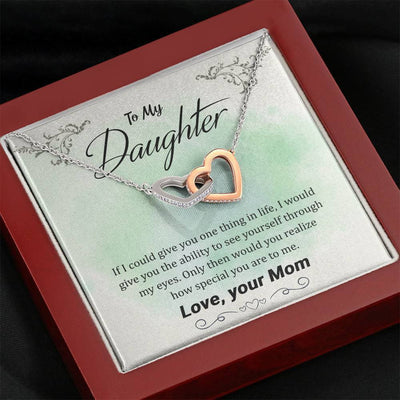 To My Daughter - Special Daughter - Interlocking Hearts Necklace Gift For Her