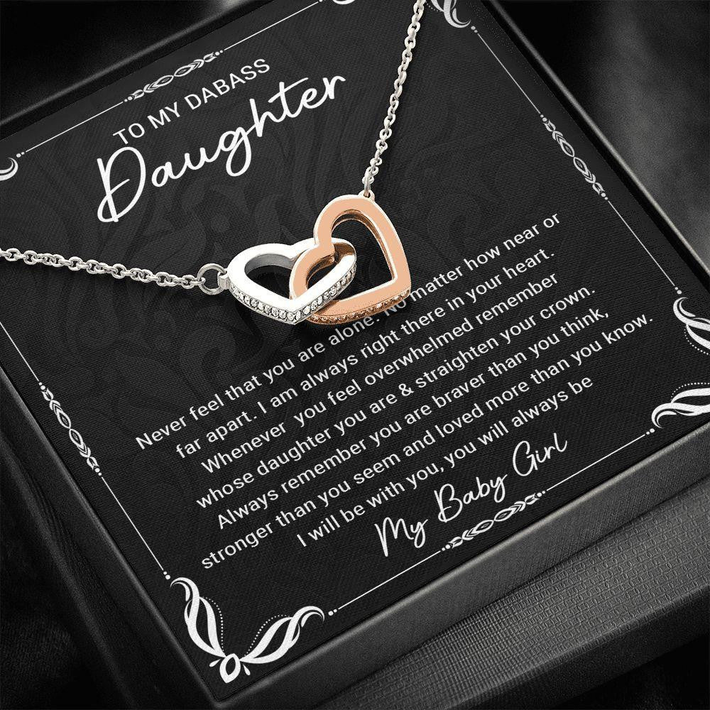 Interlocking Hearts Necklace, Gift for Daughter, Never Feel That You Are Alone