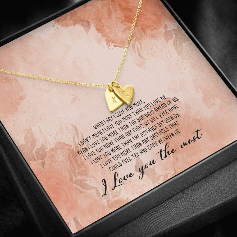To My GirlFriend - I Love You the Most - Gift Ideas For Wife Birthday- Sweetest Hearts Necklace Gift For Wife