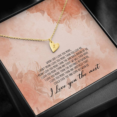 To My GirlFriend - I Love You the Most - Gift Ideas For Wife Birthday- Sweetest Hearts Necklace Gift For Wife