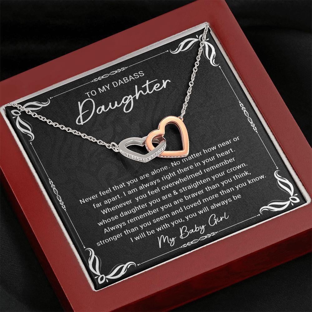 Interlocking Hearts Necklace, Gift for Daughter, Never Feel That You Are Alone