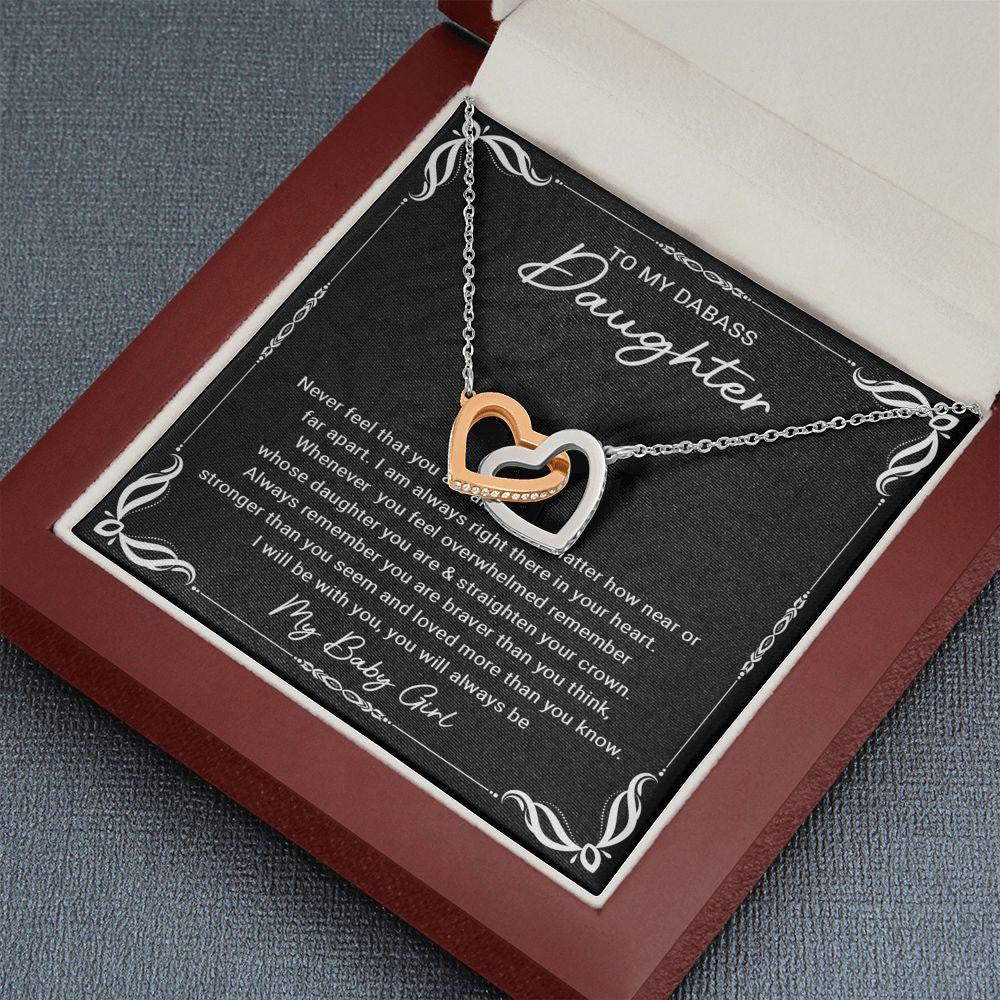 Interlocking Hearts Necklace, Gift for Daughter, Never Feel That You Are Alone