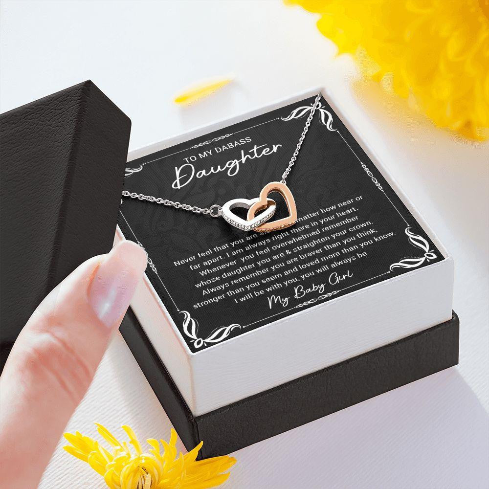 Interlocking Hearts Necklace, Gift for Daughter, Never Feel That You Are Alone