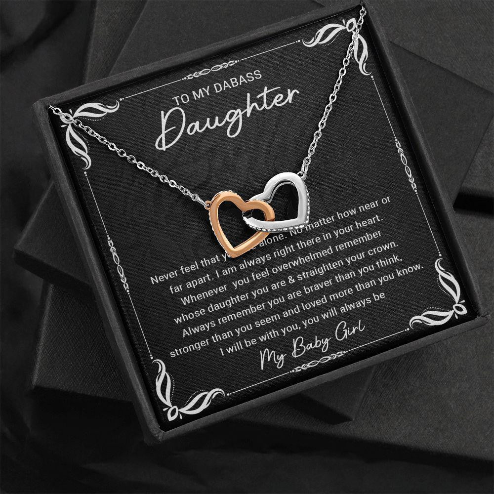 Interlocking Hearts Necklace, Gift for Daughter, Never Feel That You Are Alone