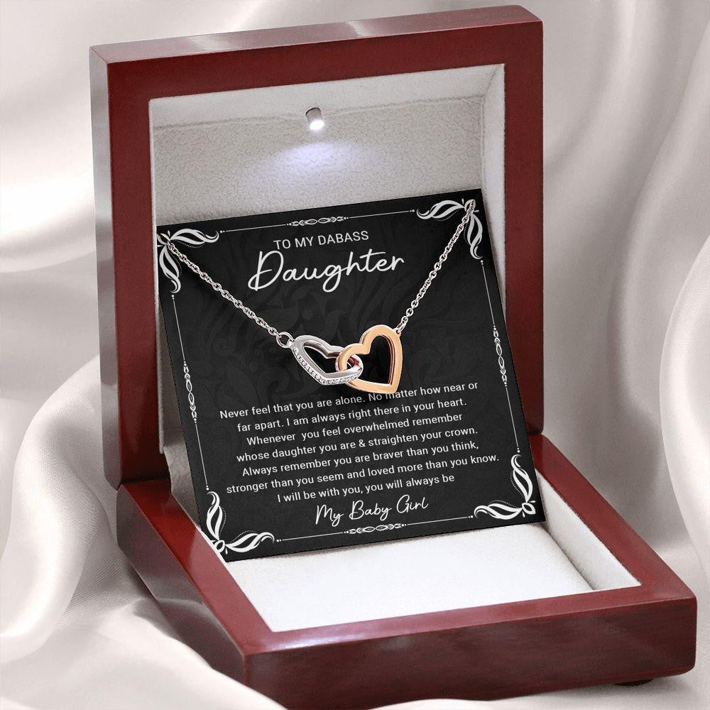 Interlocking Hearts Necklace, Gift for Daughter, Never Feel That You Are Alone