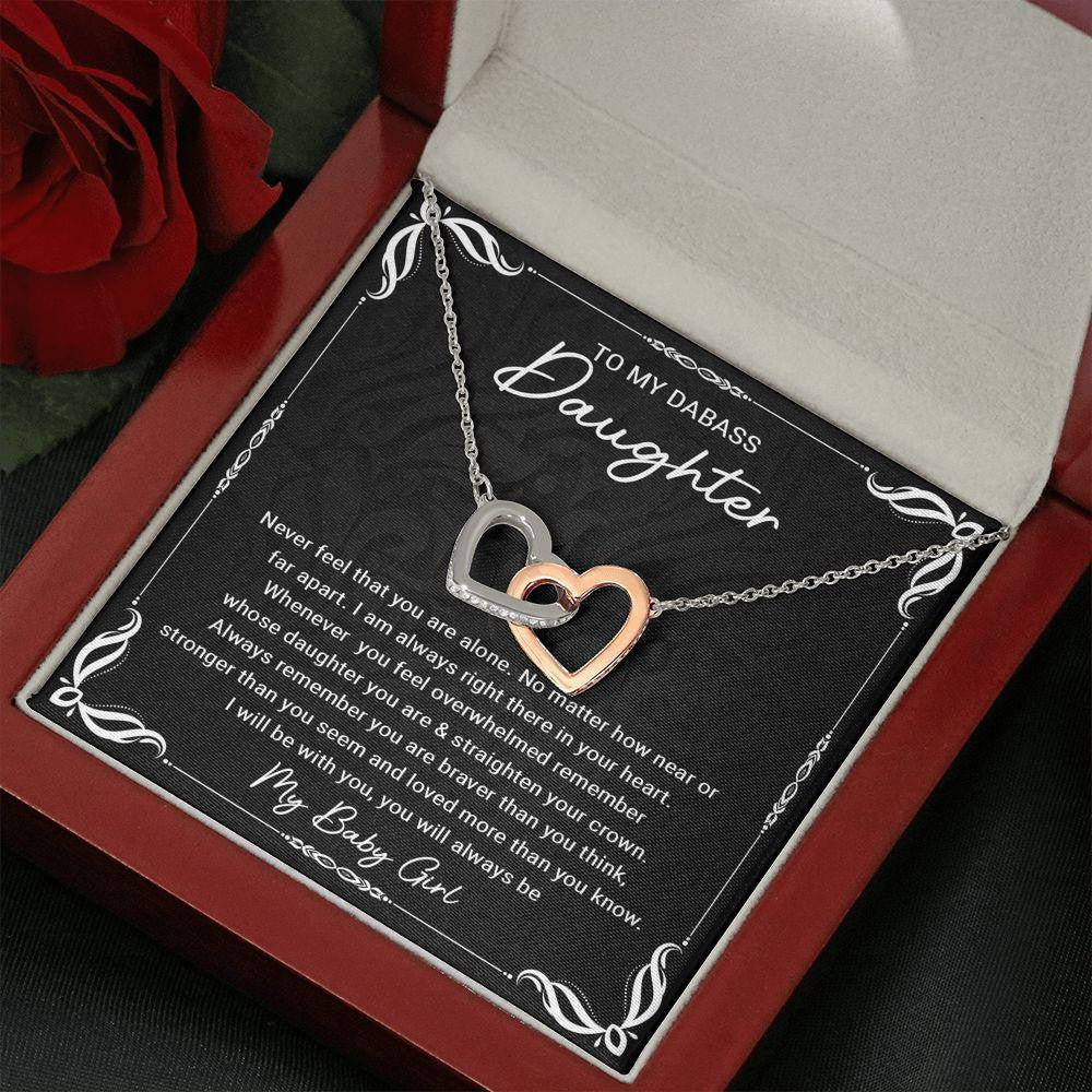 Interlocking Hearts Necklace, Gift for Daughter, Never Feel That You Are Alone