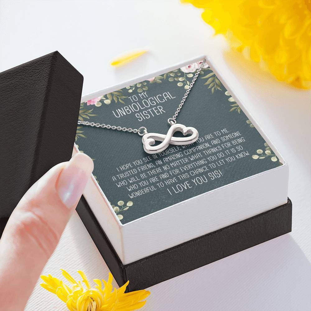 Unbiological Sister - Infinity Hearts Necklace Romantic Gift For Her