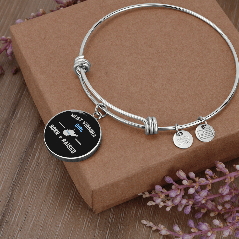 West Virginia Girl Bangle - Luxury Circle Bangle Bracelet Gift Idea