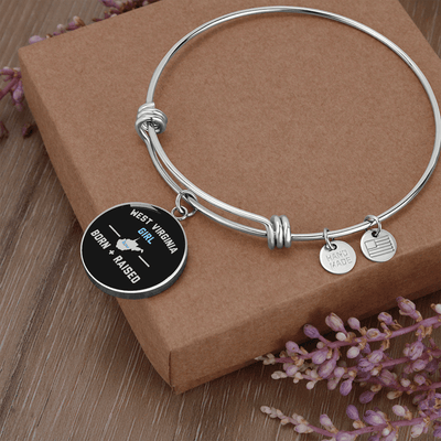 West Virginia Girl Bangle - Luxury Circle Bangle Bracelet Gift Idea