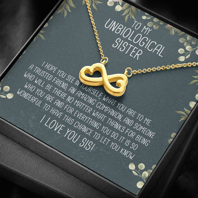 Unbiological Sister - Infinity Hearts Necklace Romantic Gift For Her