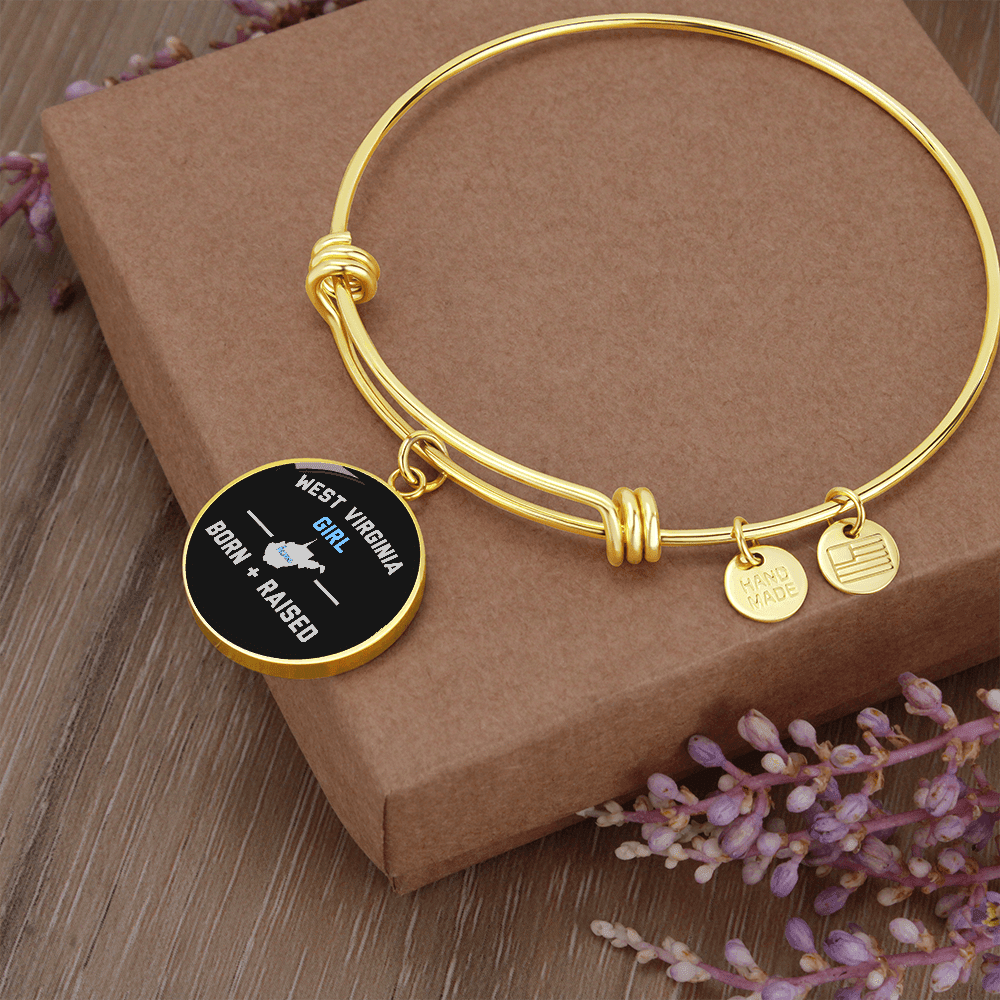 West Virginia Girl Bangle - Luxury Circle Bangle Bracelet Gift Idea