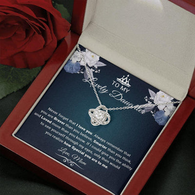 Love Knot Necklace, Gift For Daughter, Never Forget That I Love You