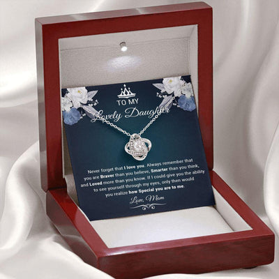 Love Knot Necklace, Gift For Daughter, Never Forget That I Love You