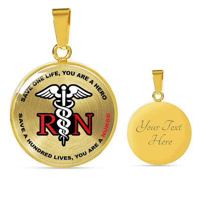 Proud Nurse Necklace Rn - Luxury Circle Pendant Necklace Perfect Gift Idea For Her/Him