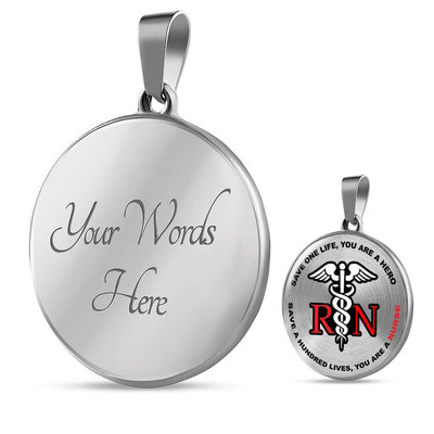 Proud Nurse Necklace Rn - Luxury Circle Pendant Necklace Perfect Gift Idea For Her/Him