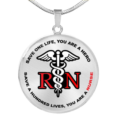 Proud Nurse Necklace Rn - Luxury Circle Pendant Necklace Perfect Gift Idea For Her/Him