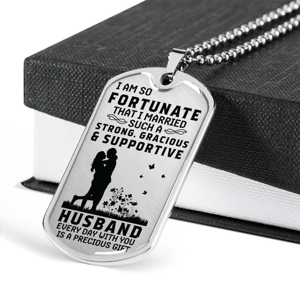 I Love My Husband - Military Style Dog Tag, Gift For Fathers Day Personalised Dog Tag, Custom Dog Tags For Men