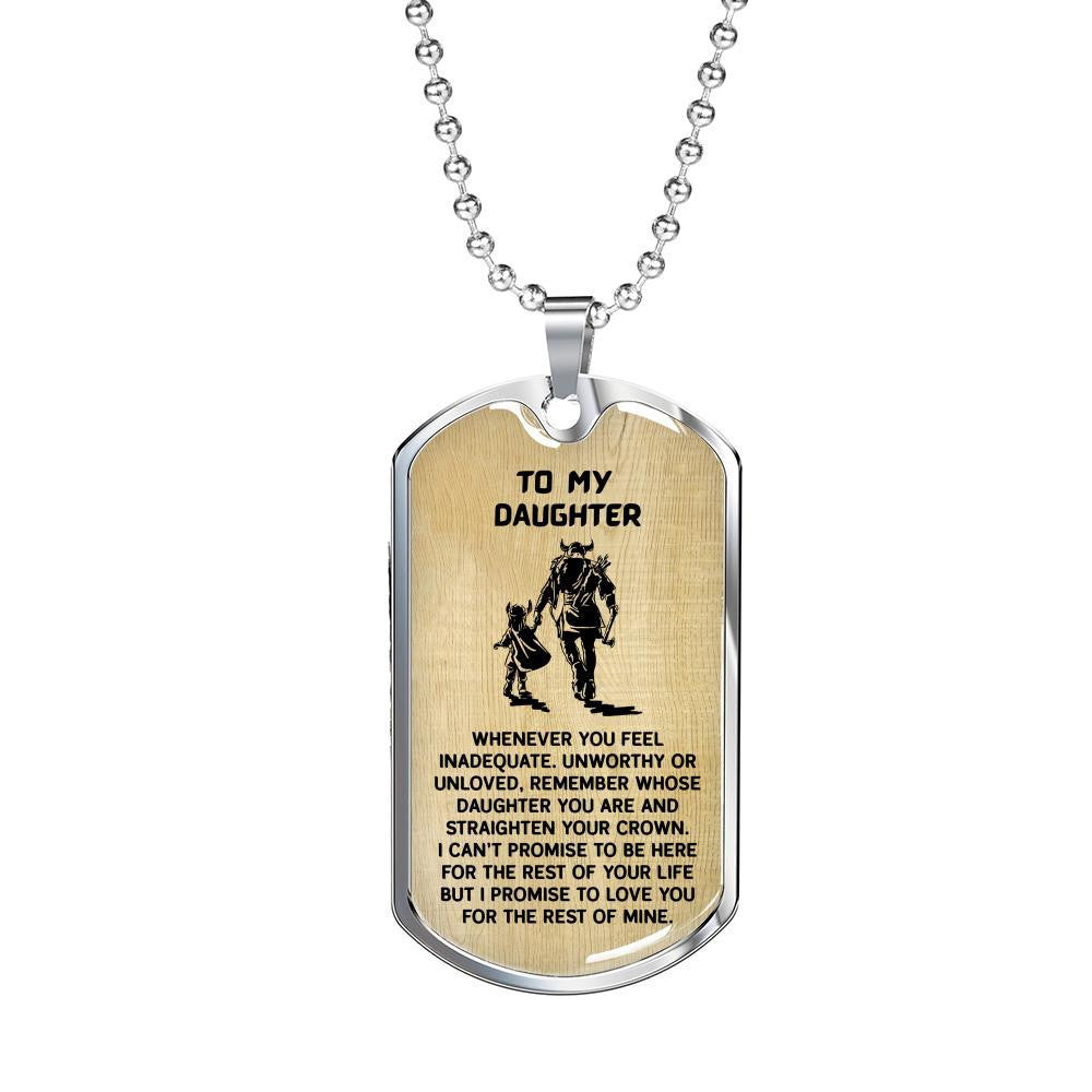 Keepsake Gift for Daughter from Dad - Luxury Dog Tag - Military Ball Chain