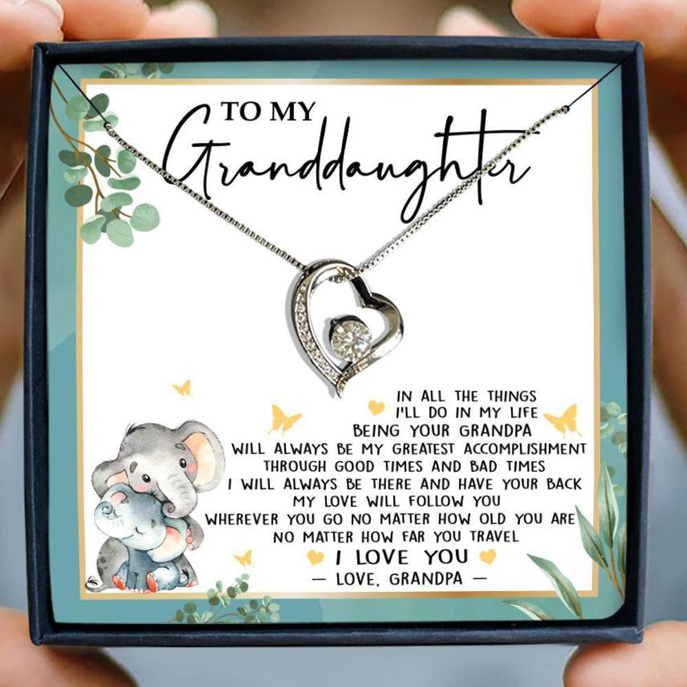 Heart Necklace To My Granddaughter In All The Things I'll Do In My Life Grandpa White - Forever Love Necklace