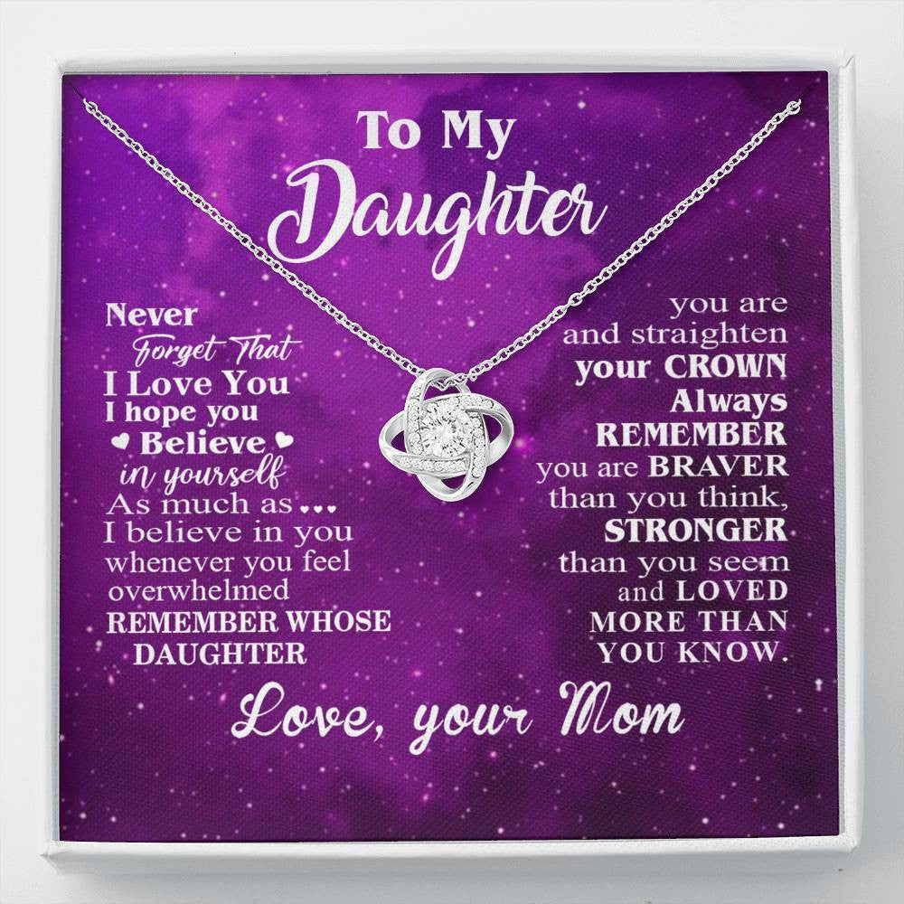 Love Knot Necklace To My Daughter Never Forget That I Love You Mom Purple