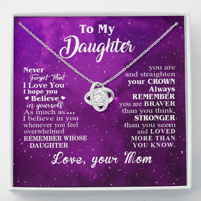 Love Knot Necklace To My Daughter Never Forget That I Love You Mom Purple