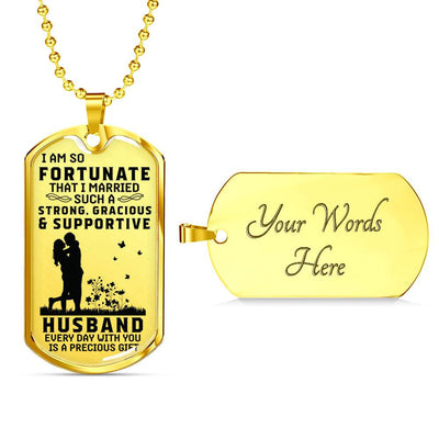 I Love My Husband - Military Style Dog Tag, Gift For Fathers Day Personalised Dog Tag, Custom Dog Tags For Men