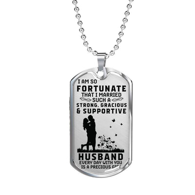 I Love My Husband - Military Style Dog Tag, Gift For Fathers Day Personalised Dog Tag, Custom Dog Tags For Men