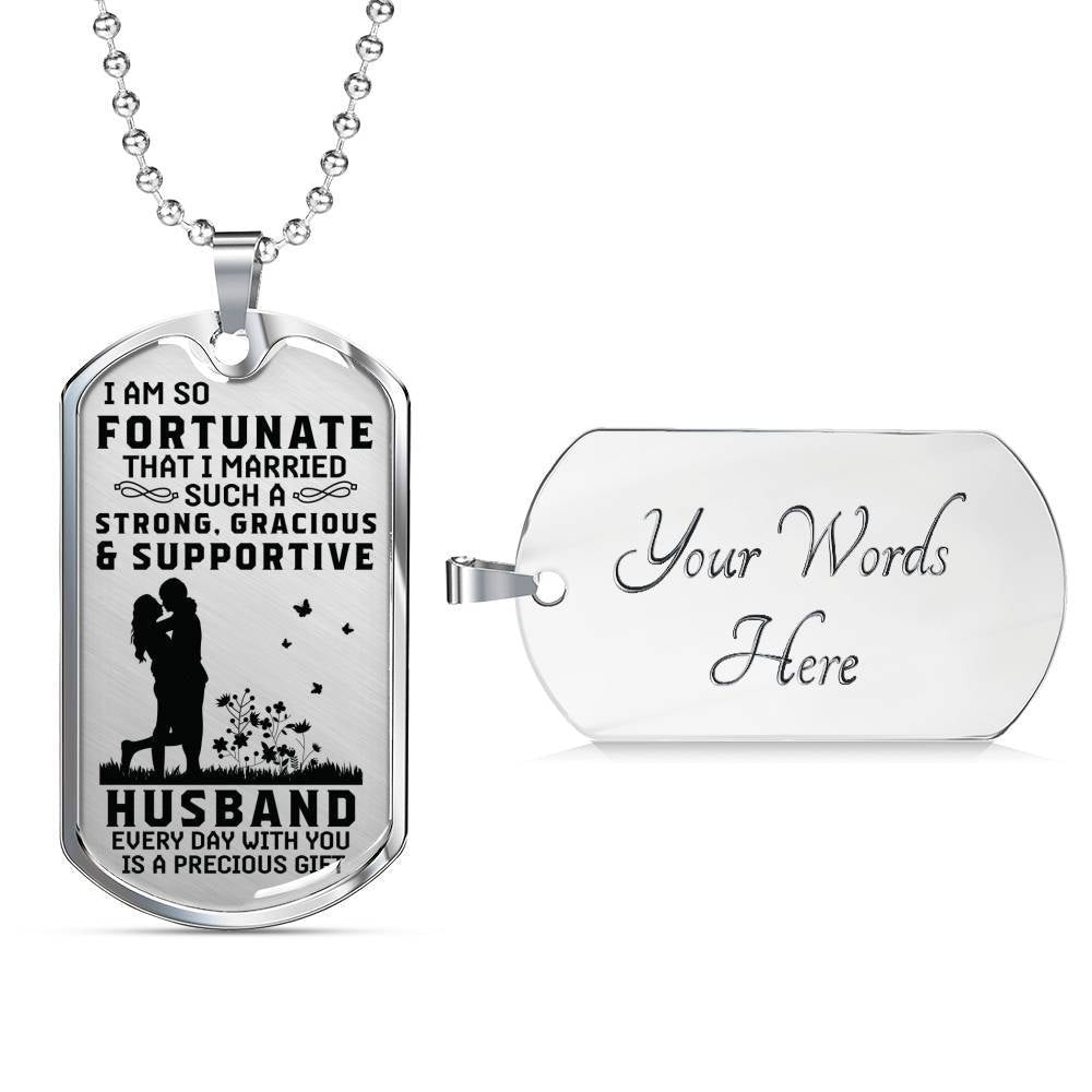 I Love My Husband - Military Style Dog Tag, Gift For Fathers Day Personalised Dog Tag, Custom Dog Tags For Men