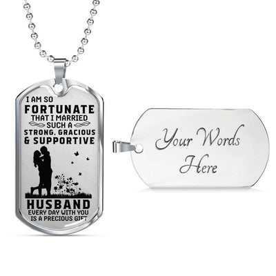 I Love My Husband - Military Style Dog Tag, Gift For Fathers Day Personalised Dog Tag, Custom Dog Tags For Men