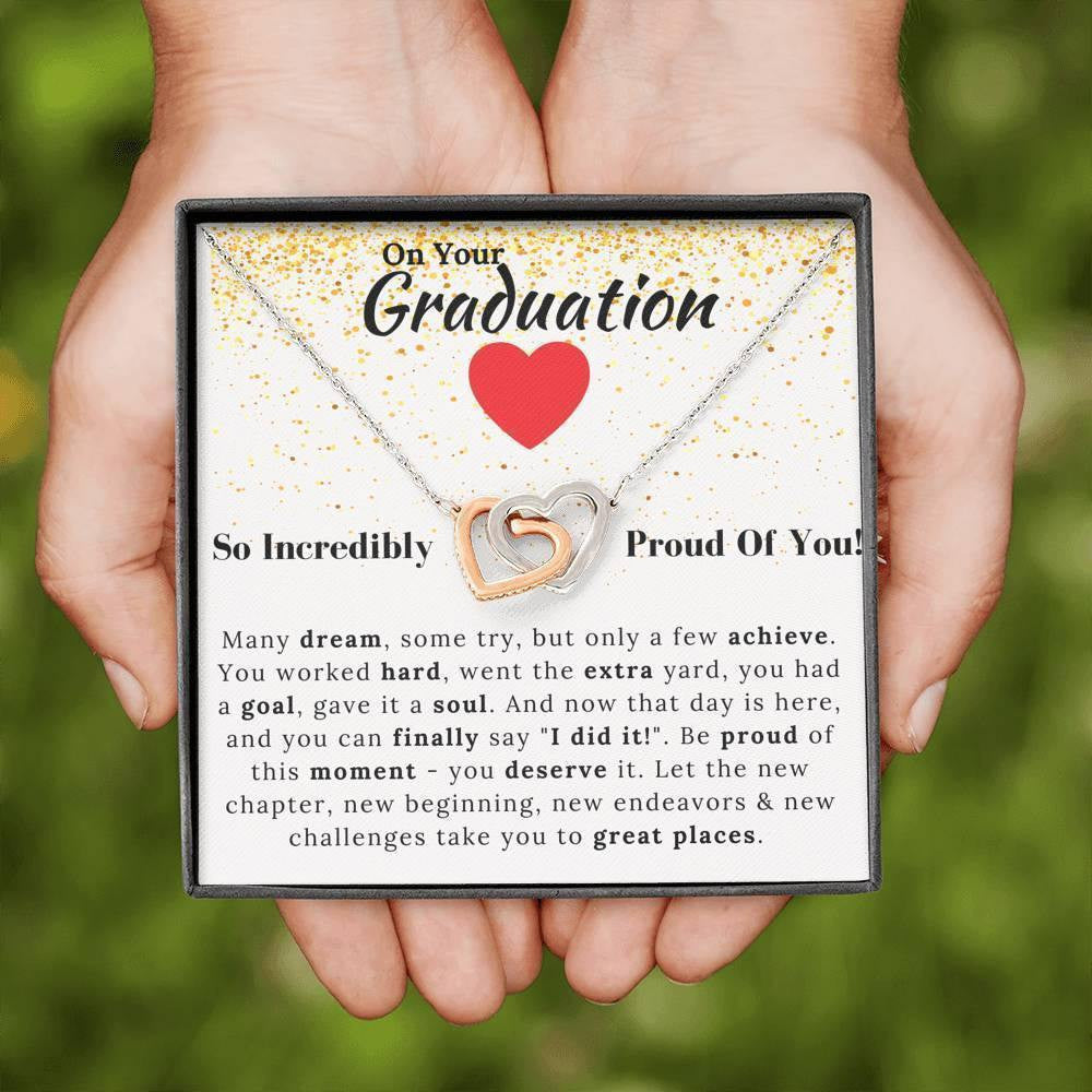 On Your Graduation Interlocking Hearts Necklace So Incredible Proud Of You