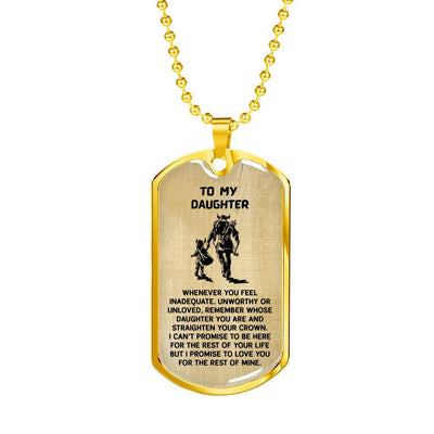 Keepsake Gift for Daughter from Dad - Luxury Dog Tag - Military Ball Chain