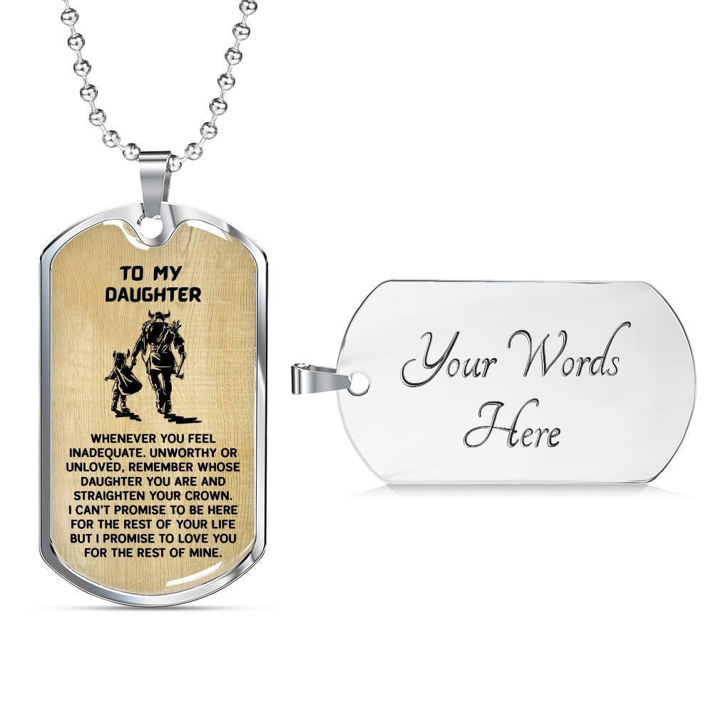 Keepsake Gift for Daughter from Dad - Luxury Dog Tag - Military Ball Chain
