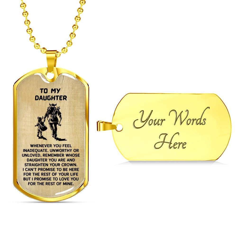 Keepsake Gift for Daughter from Dad - Luxury Dog Tag - Military Ball Chain