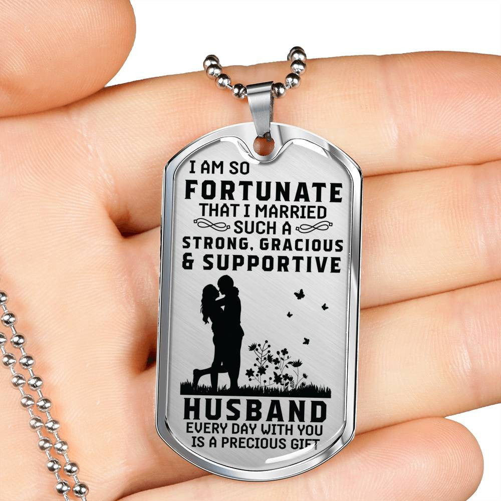 I Love My Husband - Military Style Dog Tag, Gift For Fathers Day Personalised Dog Tag, Custom Dog Tags For Men
