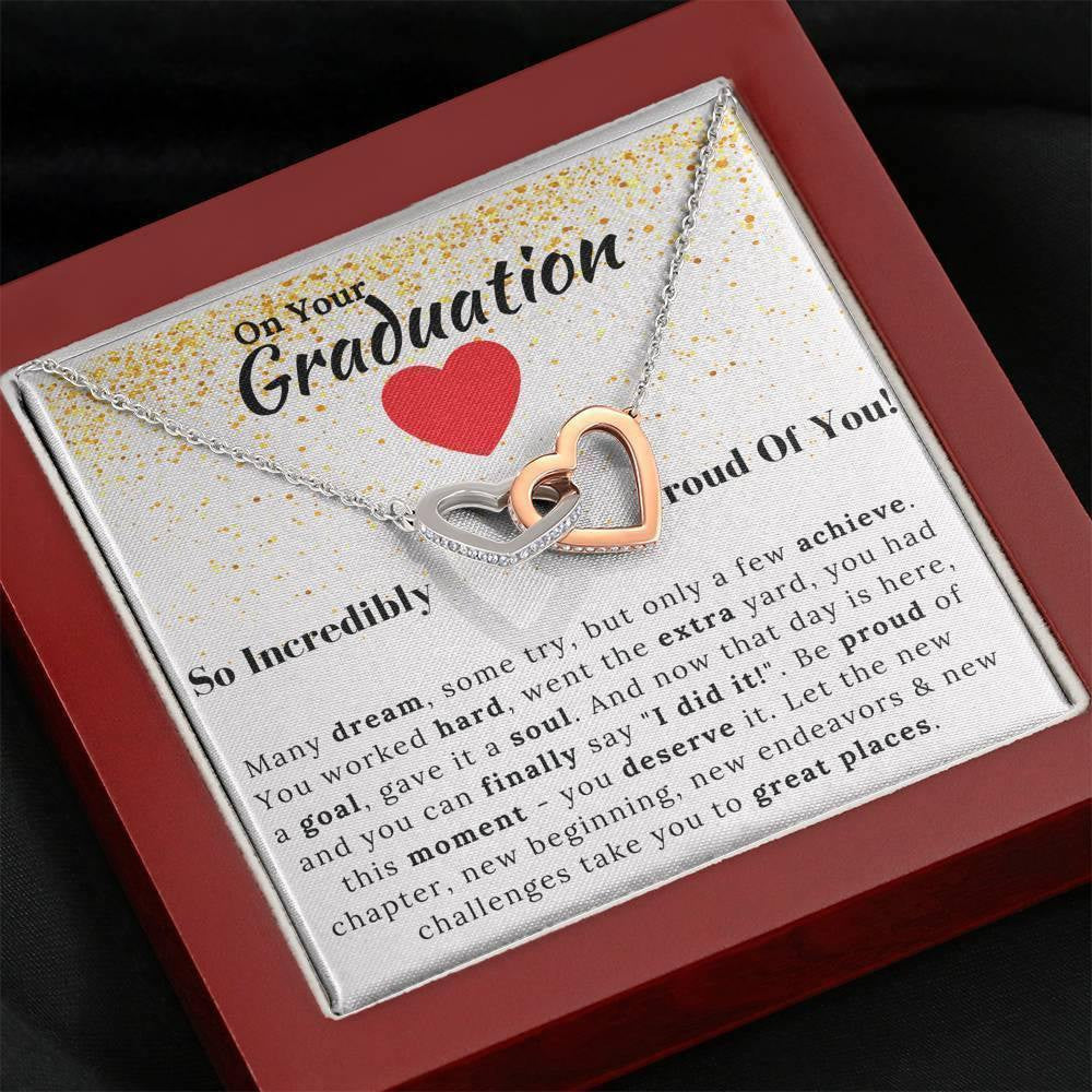 On Your Graduation Interlocking Hearts Necklace So Incredible Proud Of You