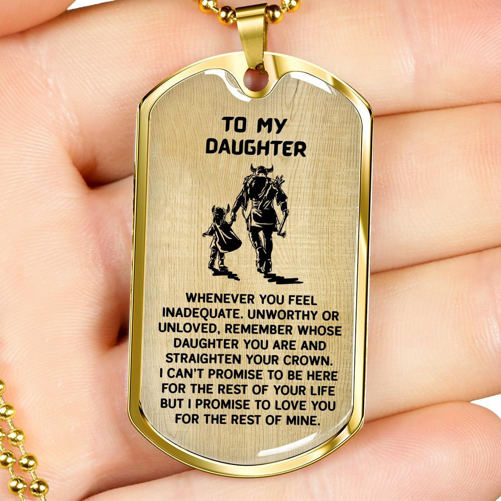 Keepsake Gift for Daughter from Dad - Luxury Dog Tag - Military Ball Chain