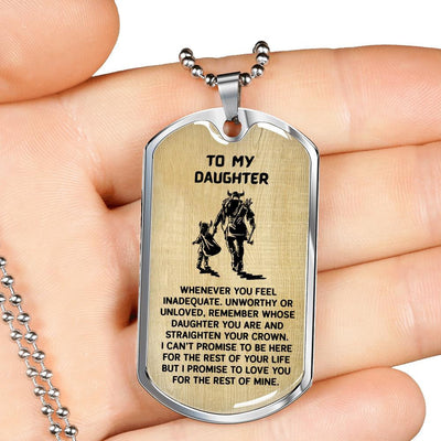 Keepsake Gift for Daughter from Dad - Luxury Dog Tag - Military Ball Chain