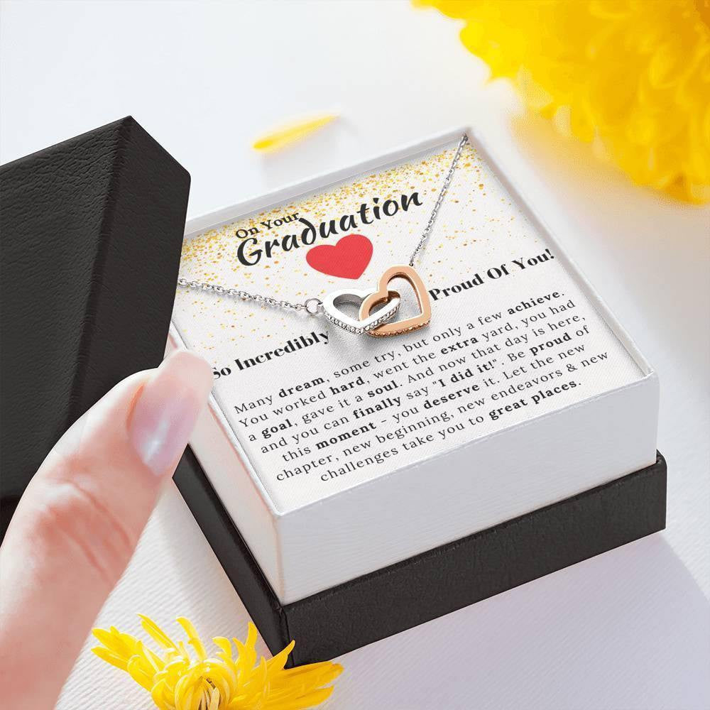 On Your Graduation Interlocking Hearts Necklace So Incredible Proud Of You