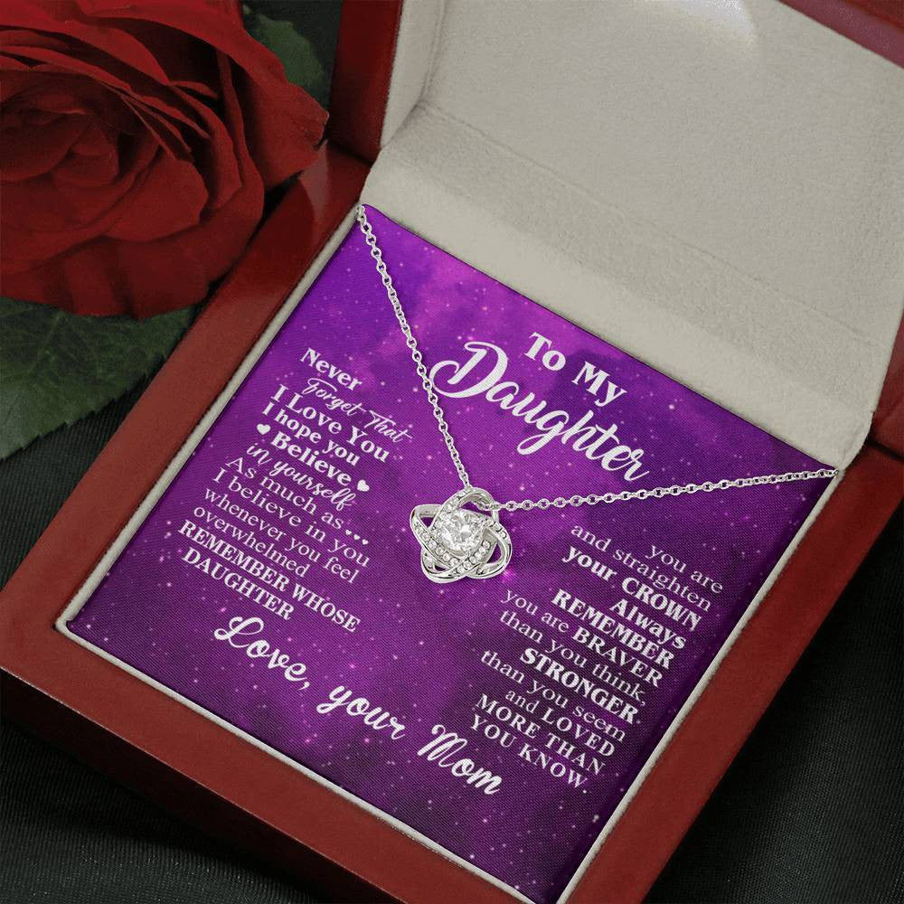 Love Knot Necklace To My Daughter Never Forget That I Love You Mom Purple