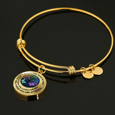 Butterfly Tree Of Life My Mind Still Talks To You Jewelry - Luxury Circle Bangle Bracelet Gift Idea