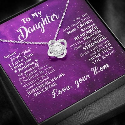 Love Knot Necklace To My Daughter Never Forget That I Love You Mom Purple