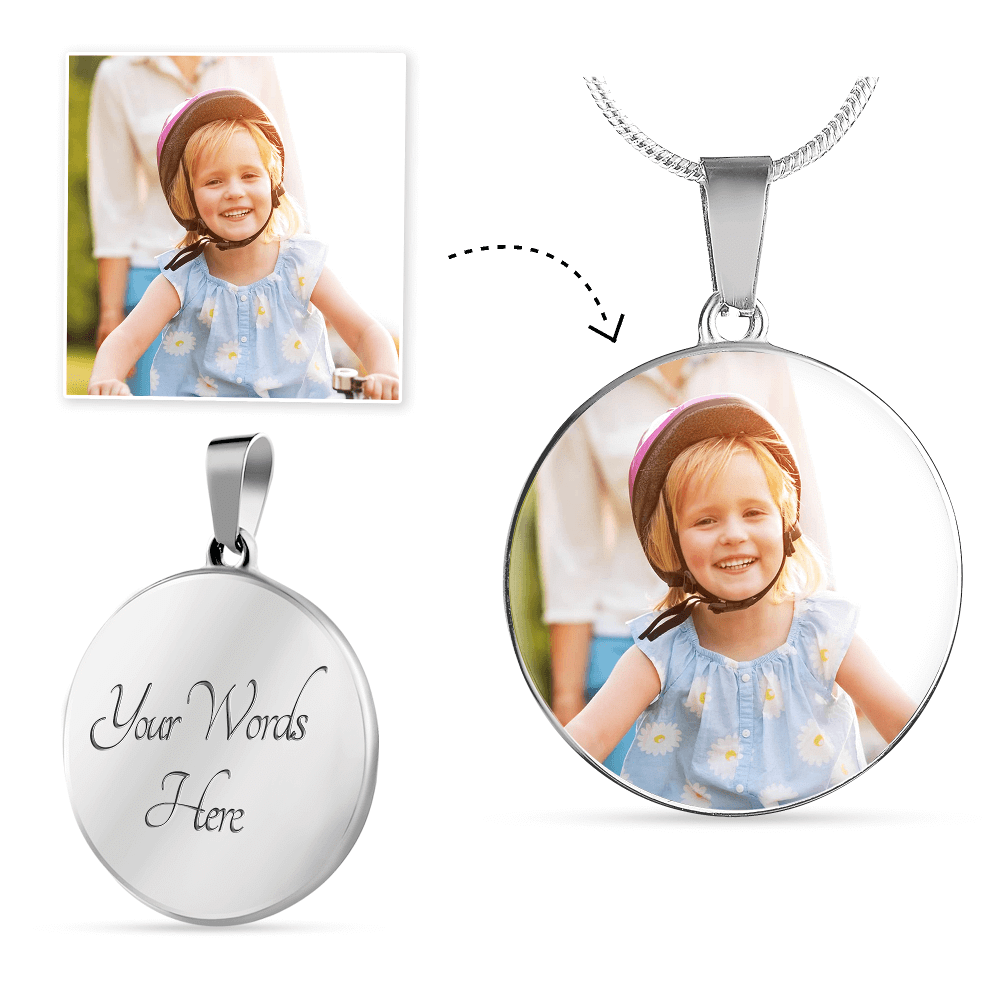 Personalized Upload Circle Pendant Necklace