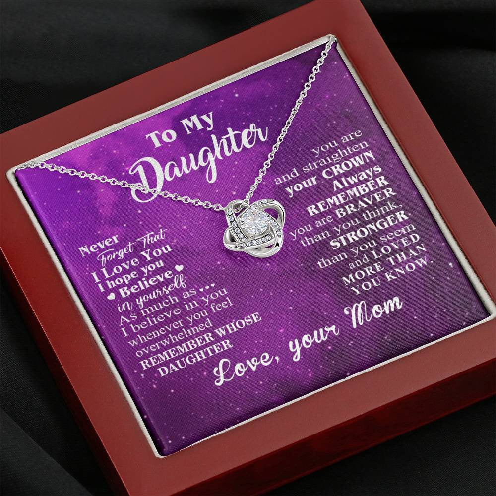 Love Knot Necklace To My Daughter Never Forget That I Love You Mom Purple